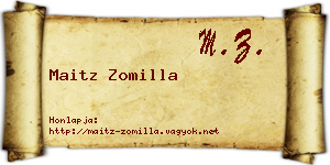 Maitz Zomilla névjegykártya